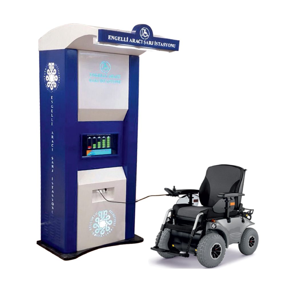 Elektrikli engelli araçları için şarj istasyonu